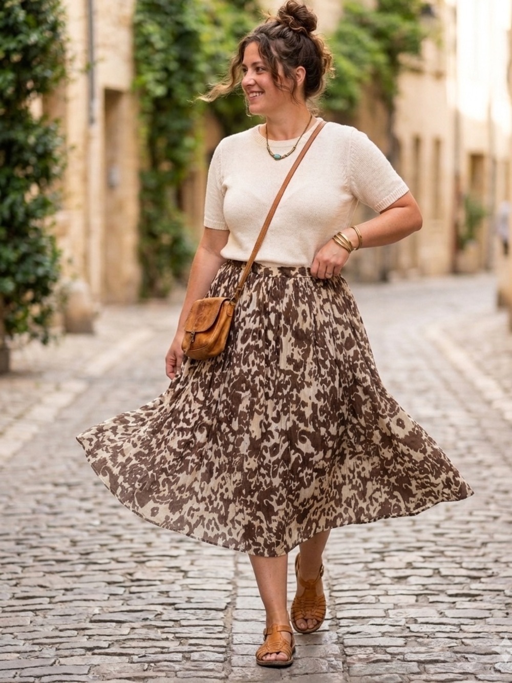 Vintage Y2K Brown Boho Peasant Skirt Cottagecore Gauze Midi PXL